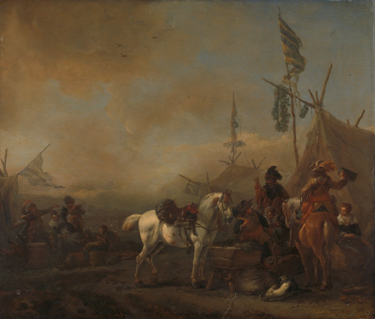 An Army Camp, circa 1662-1664 by Philips Wouwermans or Wouvermans