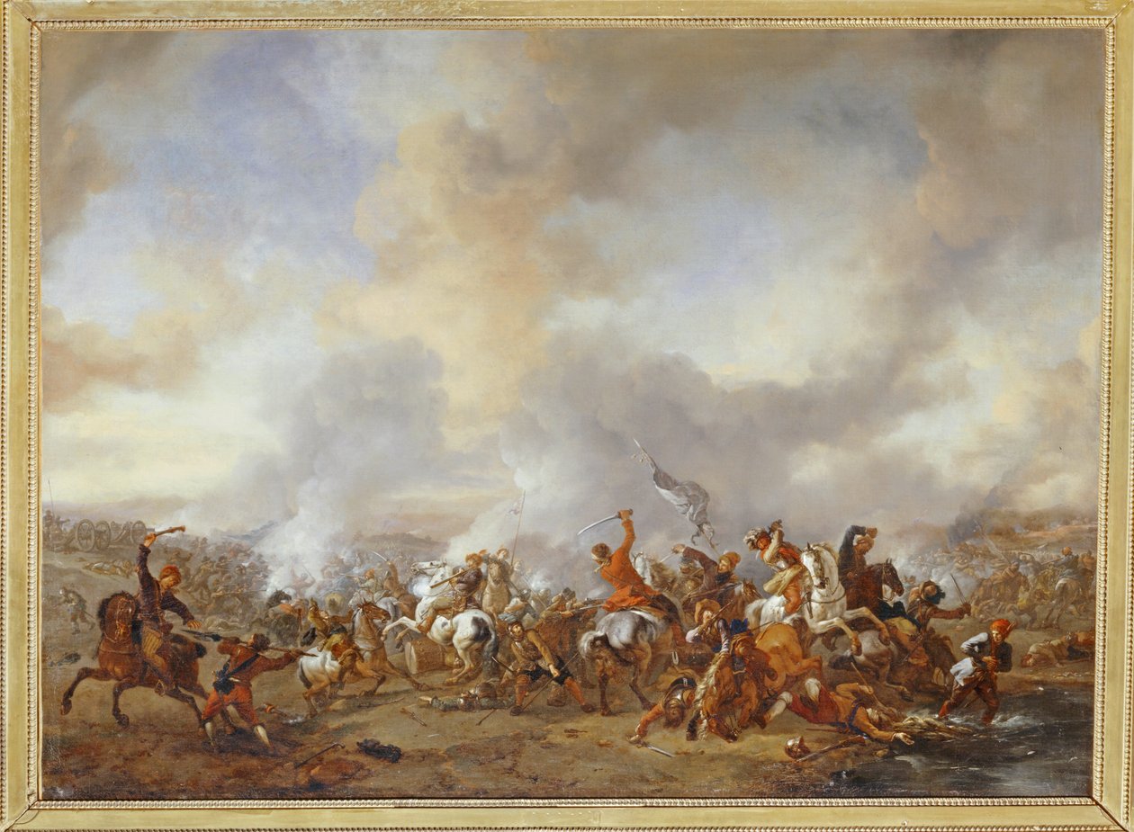 Great Battle of Horsemen and Infantry by Philips Wouwermans or Wouwerman