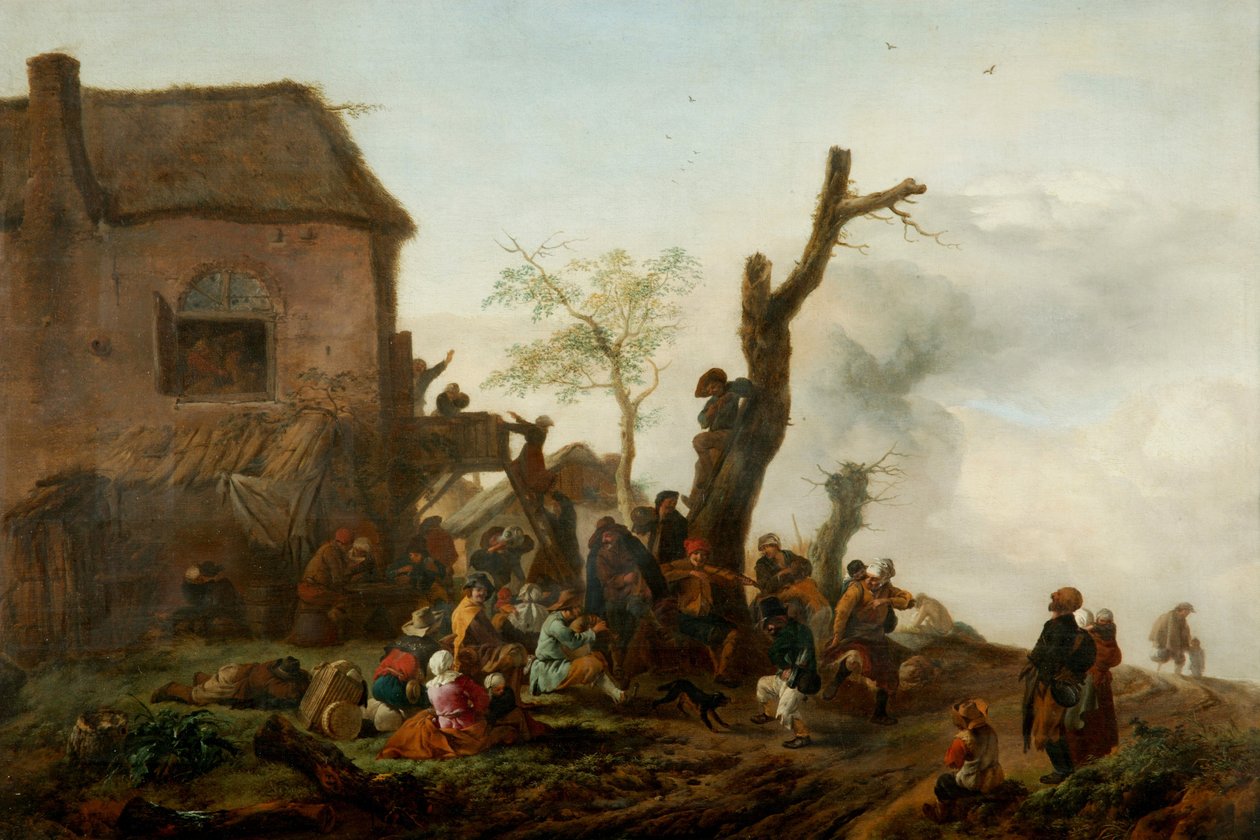 Merry Company Before an Inn by Philips Wouwermans or Wouwerman