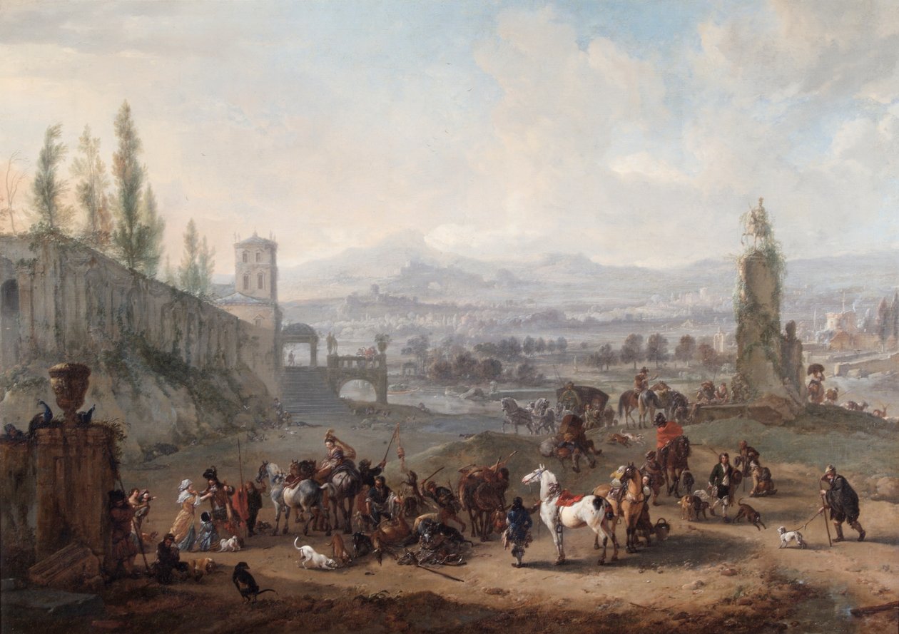 The Return from the Chase, after c.1650 by Philips Wouwermans or Wouwerman