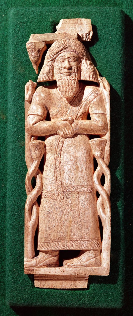 Ivory Plaquette of a God, from the State Bed of Hazael, King of Damascus, Syrian, from Arslan Tasch (Hadatou) by Phoenician