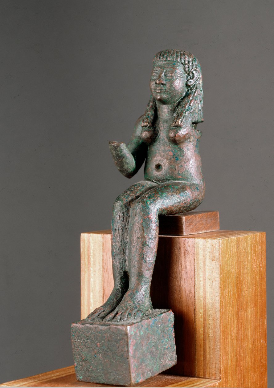 Phoenician Art: Representation of the Deity Astarte. Bronze Sculpture from the 7th Century BC. From the Shrine of Carambolo in Spain. Seville, Archeological Museum by Phoenician