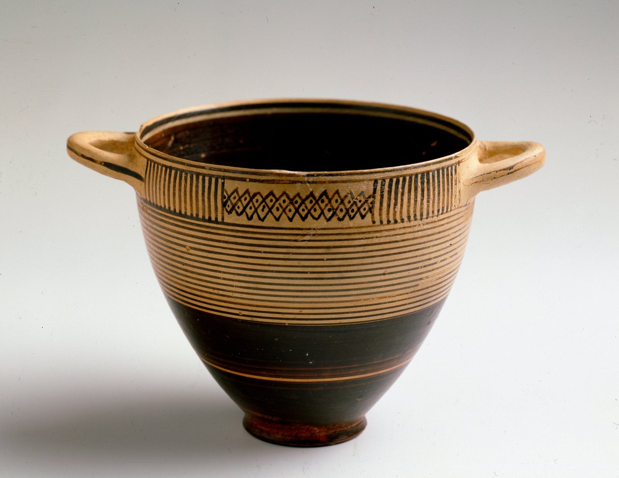 Phoenician Art: Kotyl Type Cut in Painted Clay by Phoenician Phoenician