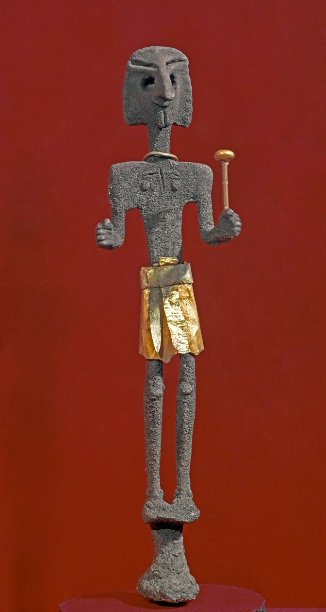 Phoenician art: statuette of divinity in silver and gold. 20th or 19th century BC. From Ras Shamra (Ugarit) by Phoenician Phoenician