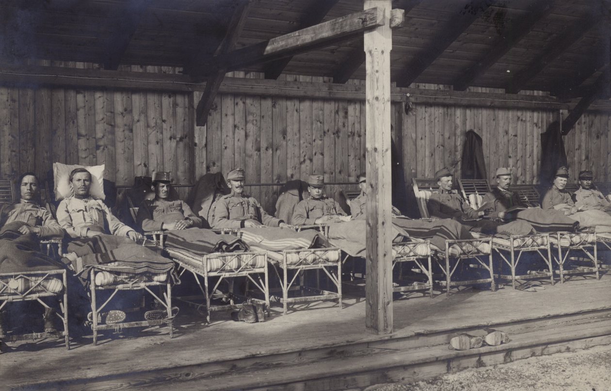 Wounded Austro-Hungarian Army Soldiers, World War I by Photographer Austrian