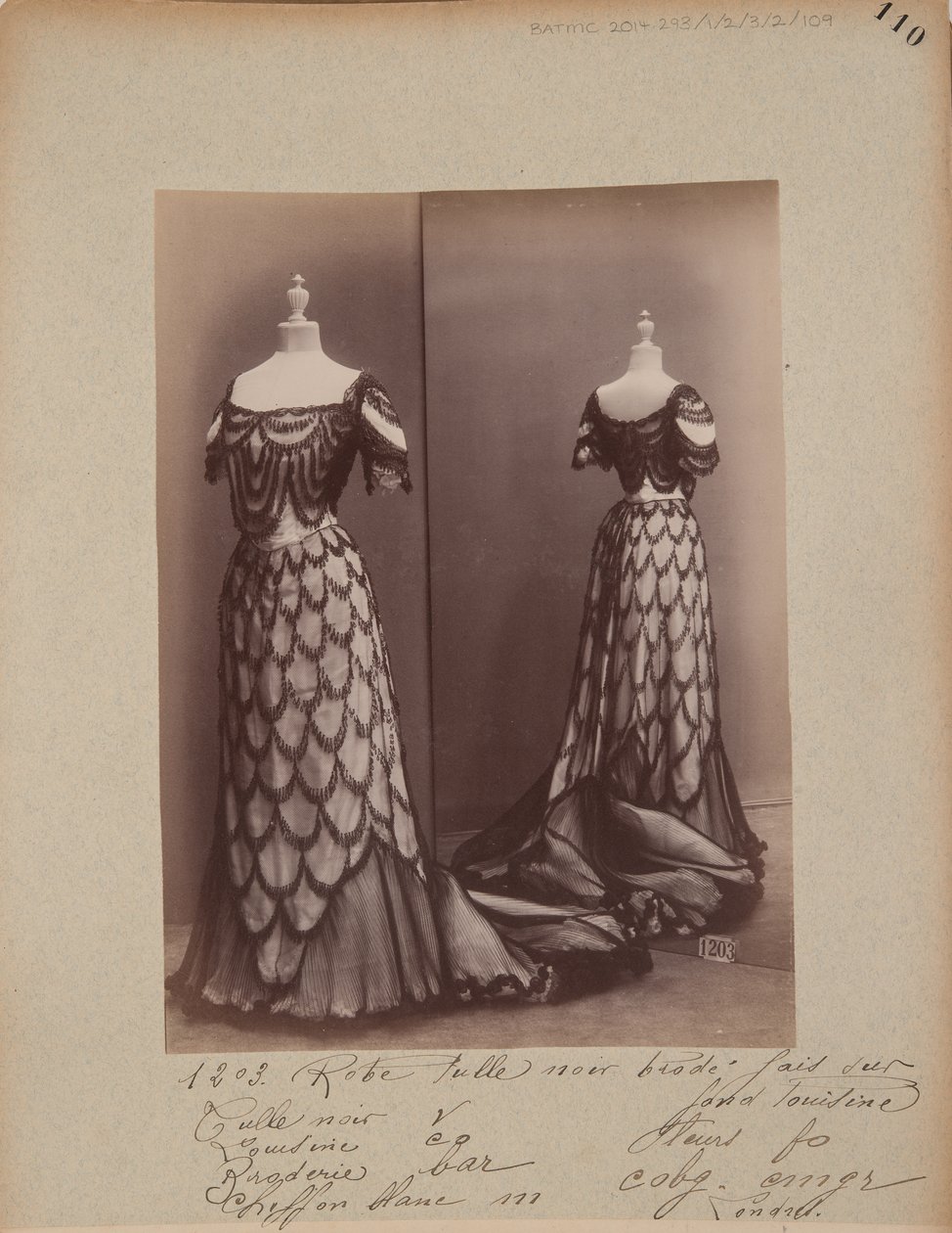 Album Page: House of Worth, Ball Gown by Photographer French
