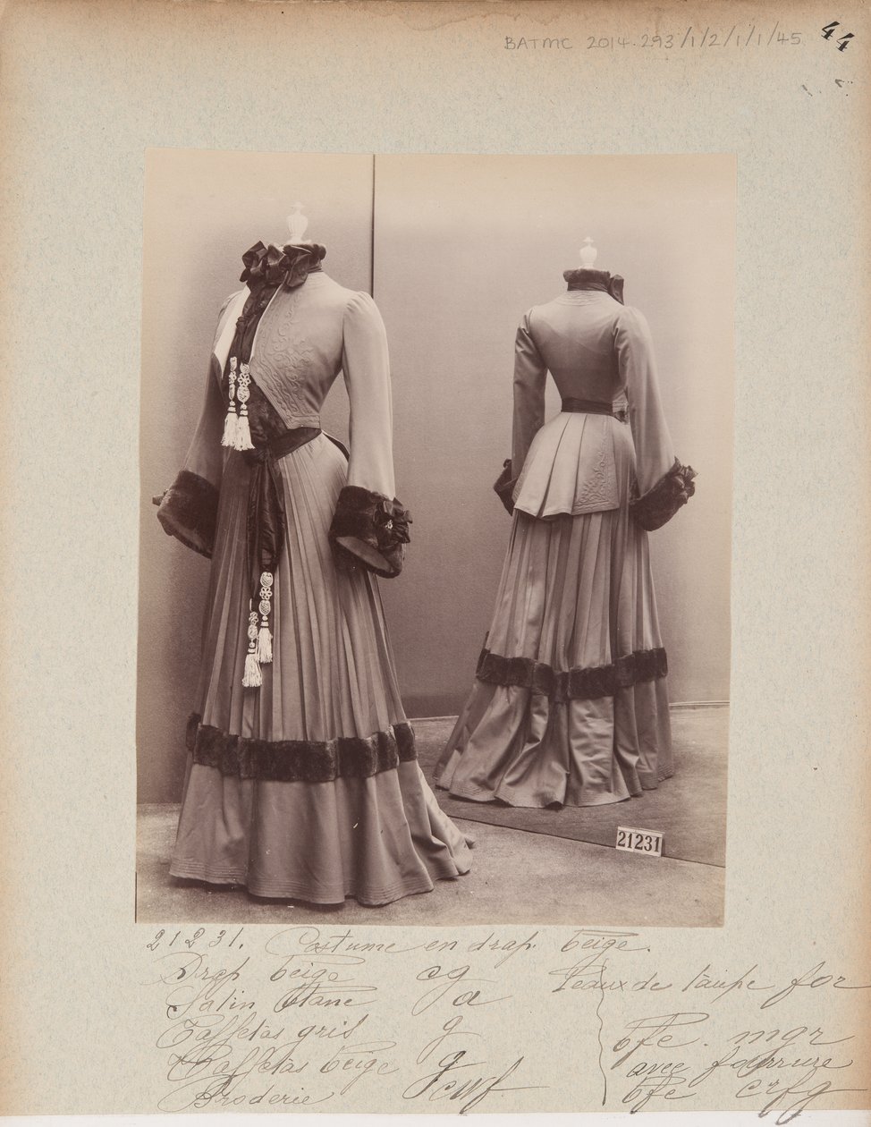 Album Page: House of Worth, Costume by Photographer French