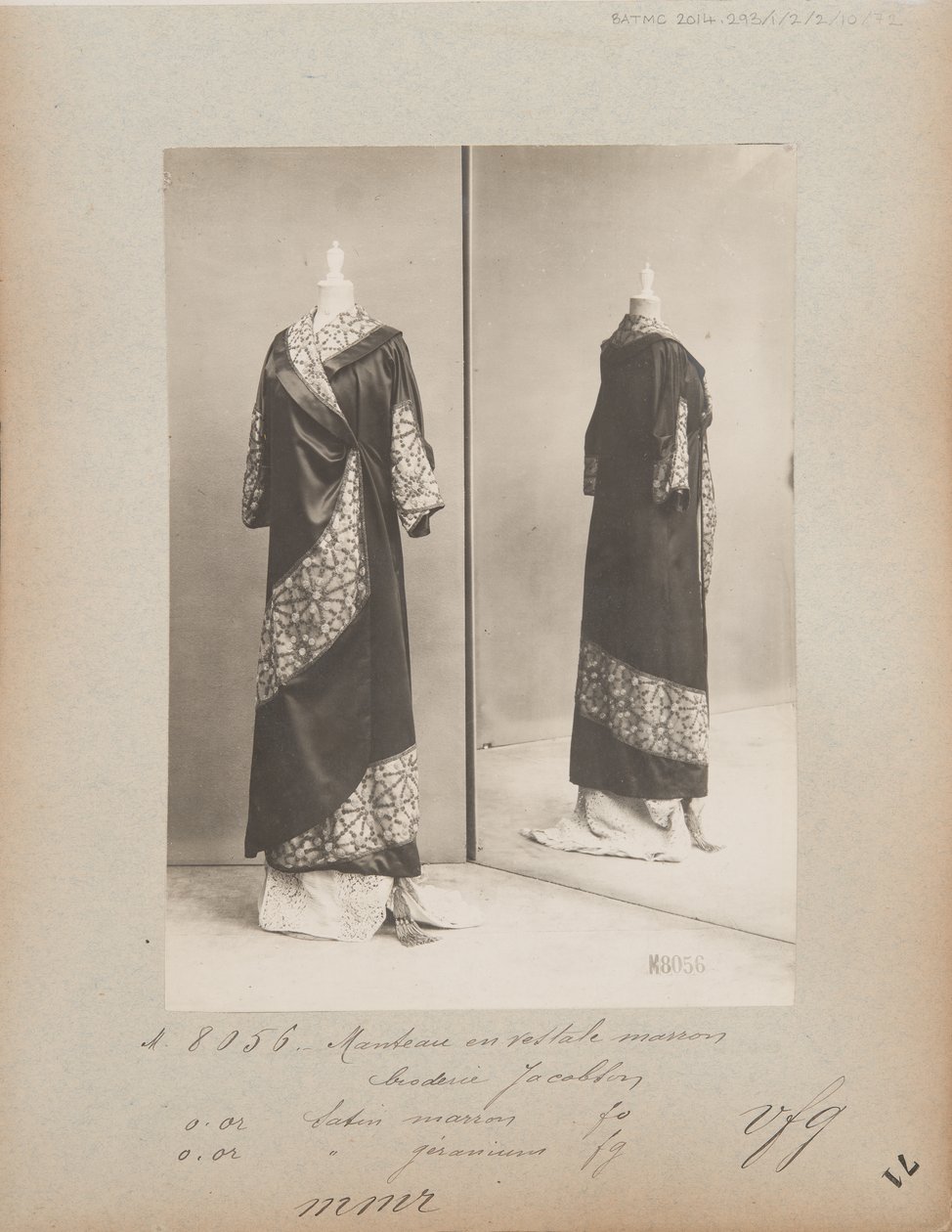 House of Worth, Evening Coat (Album Page) by Photographer French