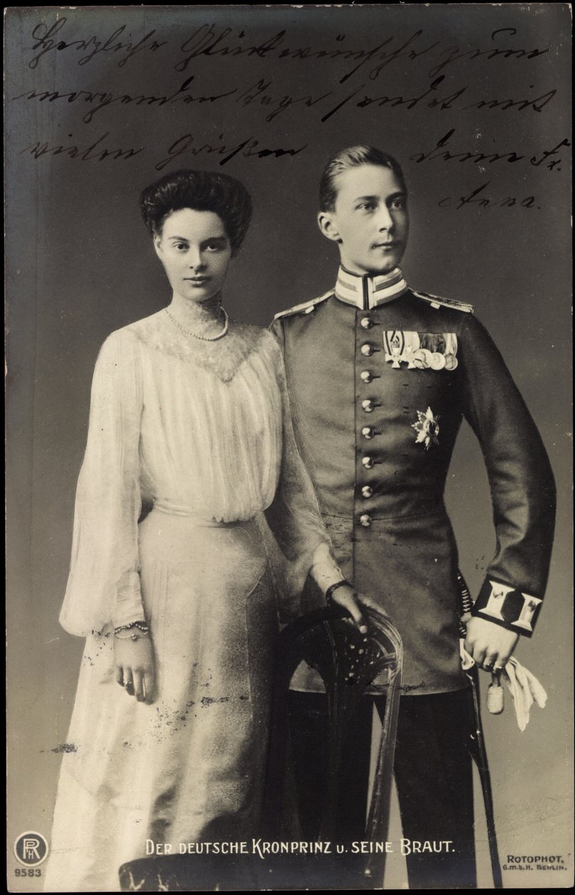 German Crown Prince with Bride, Friedrich Wilhelm, RPH by Photographer German