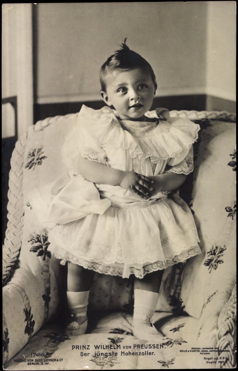 Prince William of Prussia in an Armchair by Photographer German