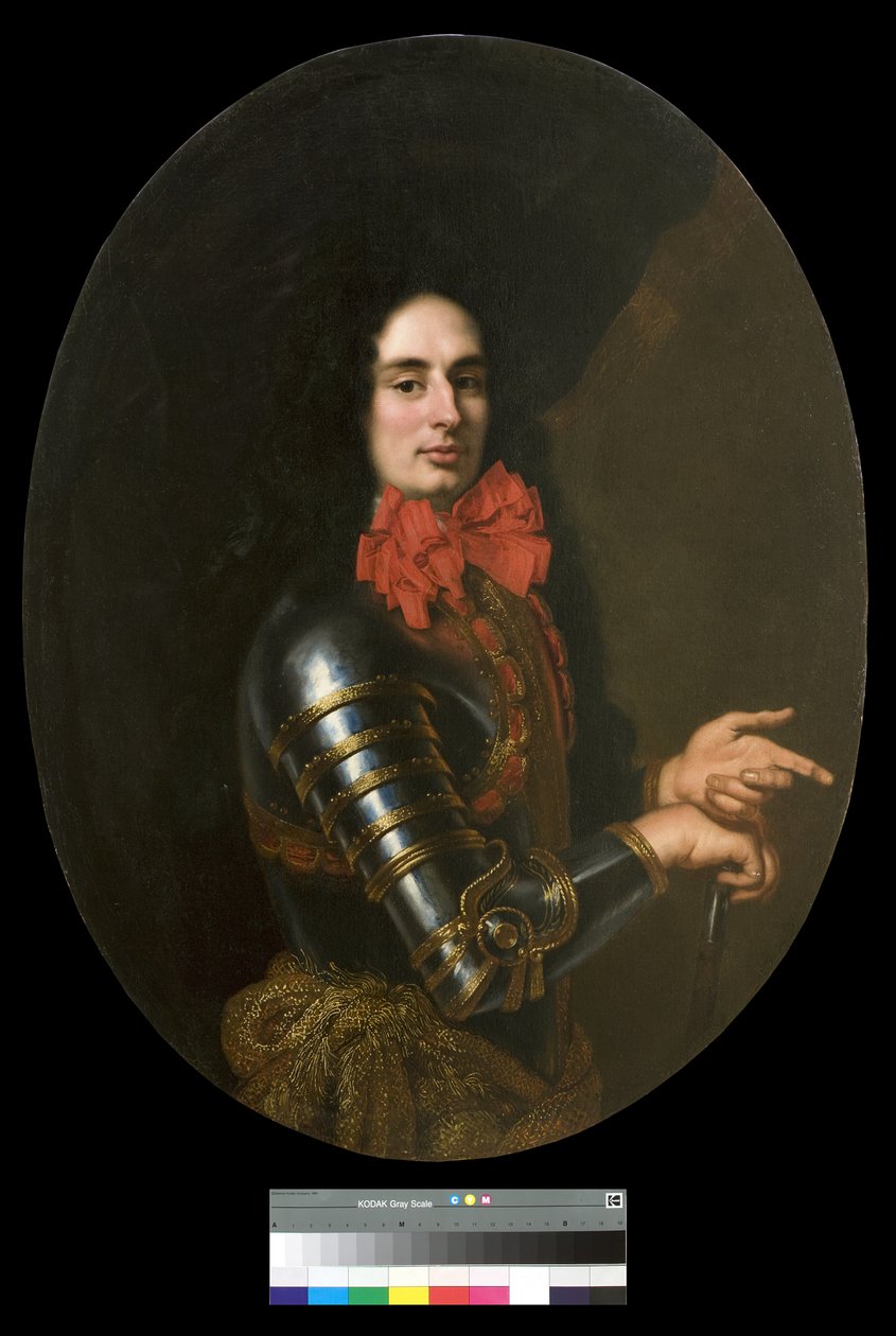 Portrait of a Gentleman with Armour and a Red Scarf by Pier Francesco Cittadini