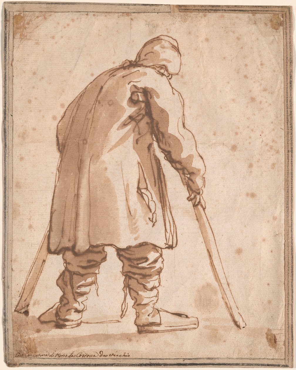 Caricature of a Man, Said to Be Pietro da Cortona by Pier Francesco Mola