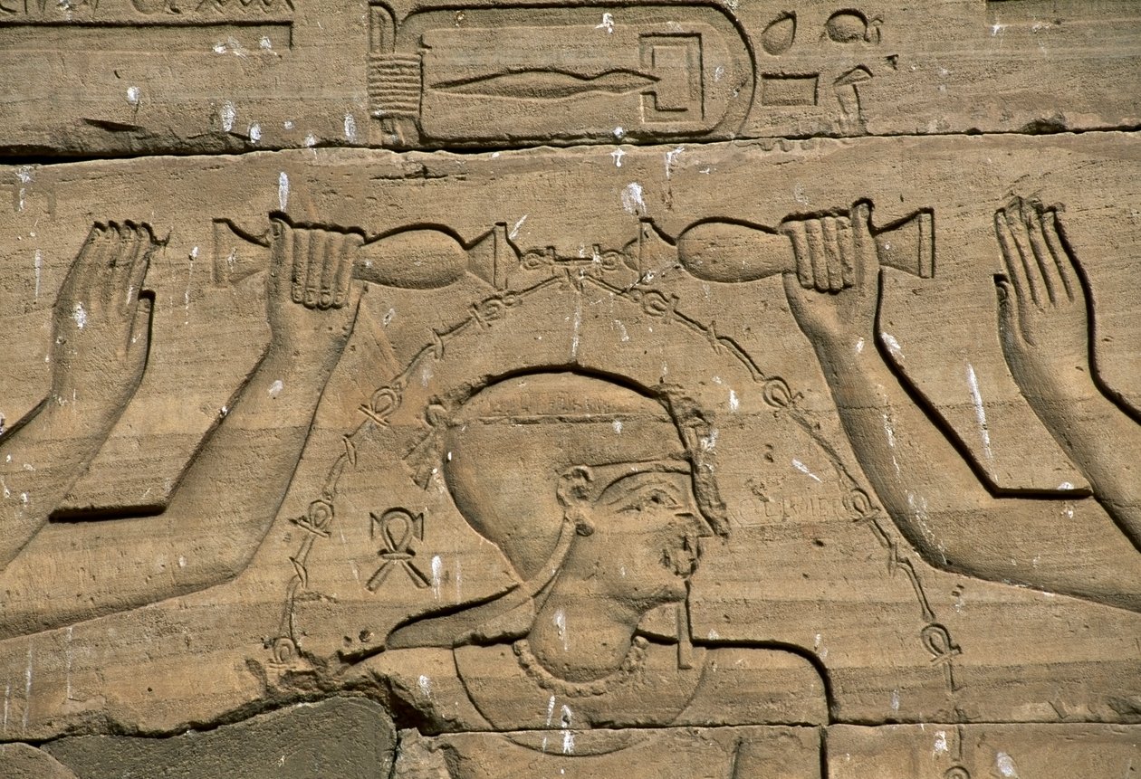 Bas relief, Temple of Kalabsha, Aswan, Egyptian civilization by Blaise Nicolas Le Sueur