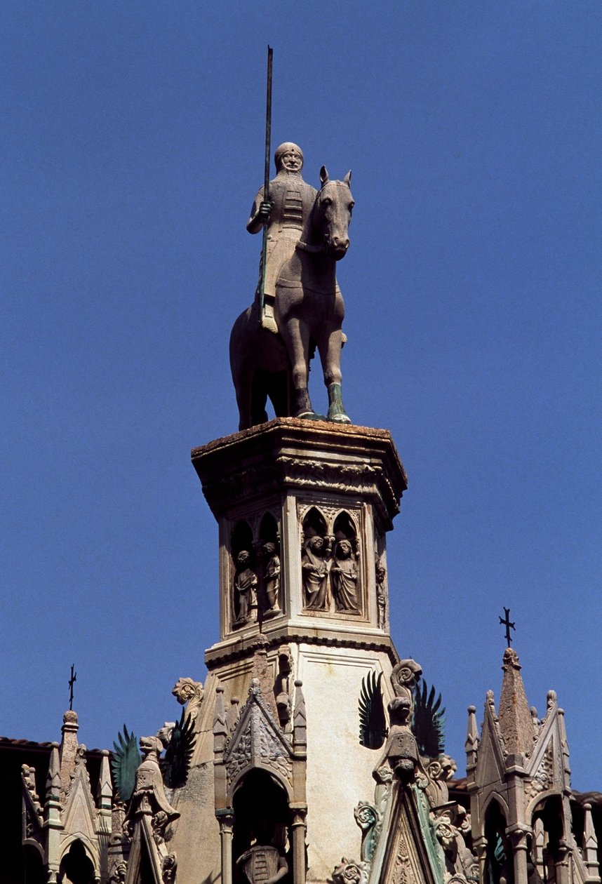 Equestrian statue of Cansignorio della Scala, Tomb of Cansignorio della Scala, work by Bonino da Campione, Scaliger Tombs, Verona, Veneto, Italy by Blaise Nicolas Le Sueur