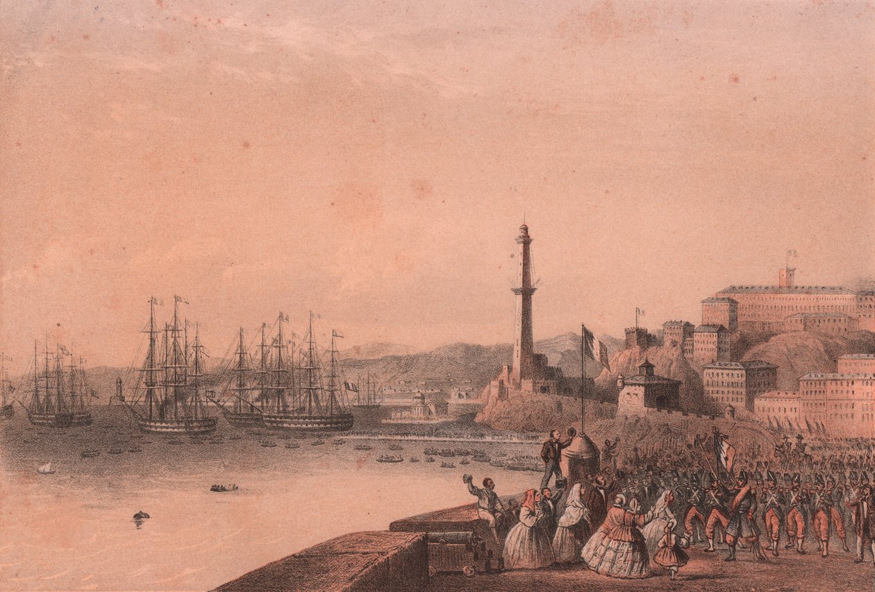 Landing of French troops in Genoa, Liguria by Blaise Nicolas Le Sueur