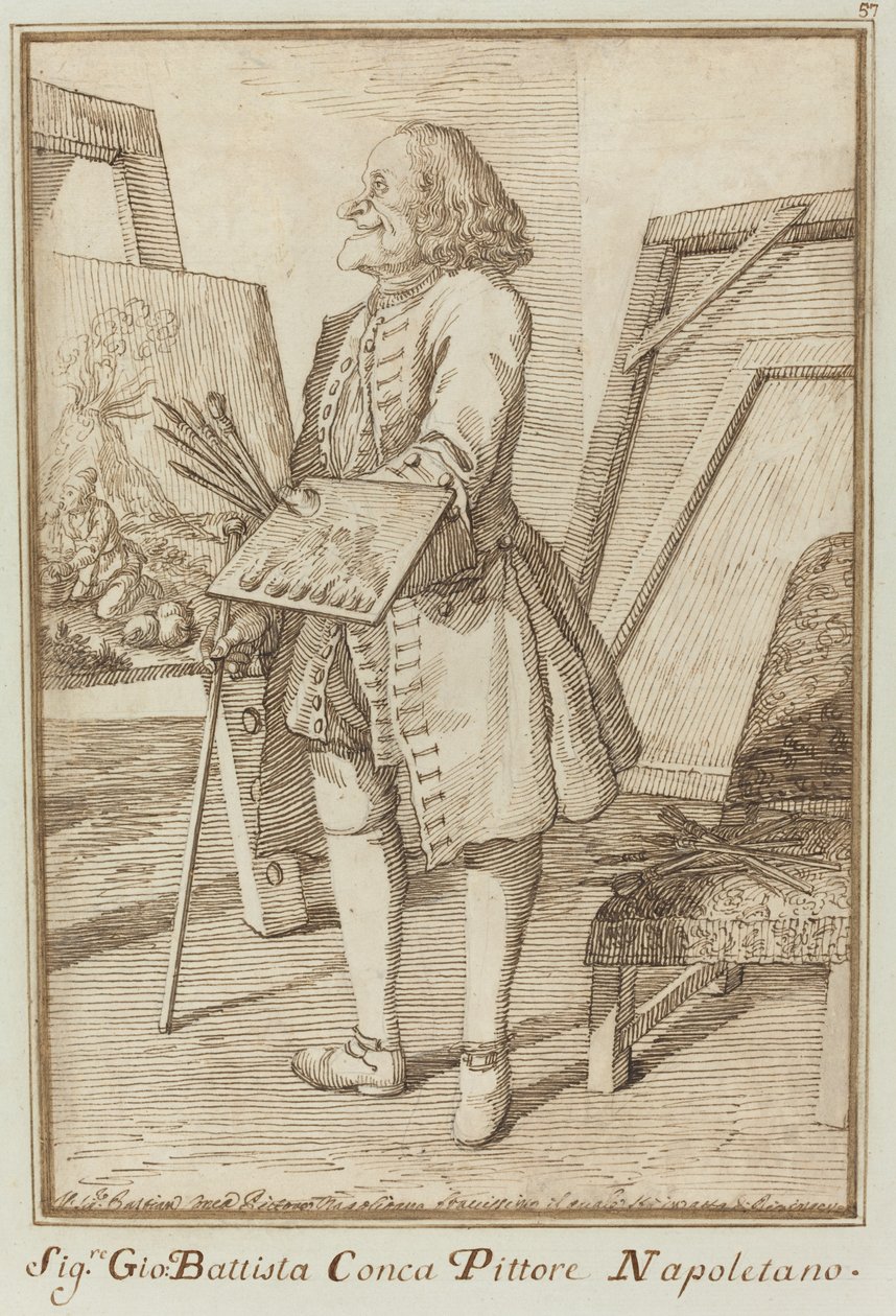 Signore Sebastiano Conca, Neapolitan Painter by Pier Leone Ghezzi
