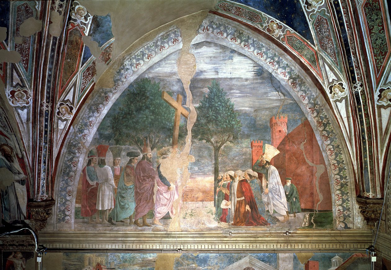 Exaltation of the Cross: Heraclius Enters Jerusalem with the Cross, from the True Cross Cycle by Piero della Francesca