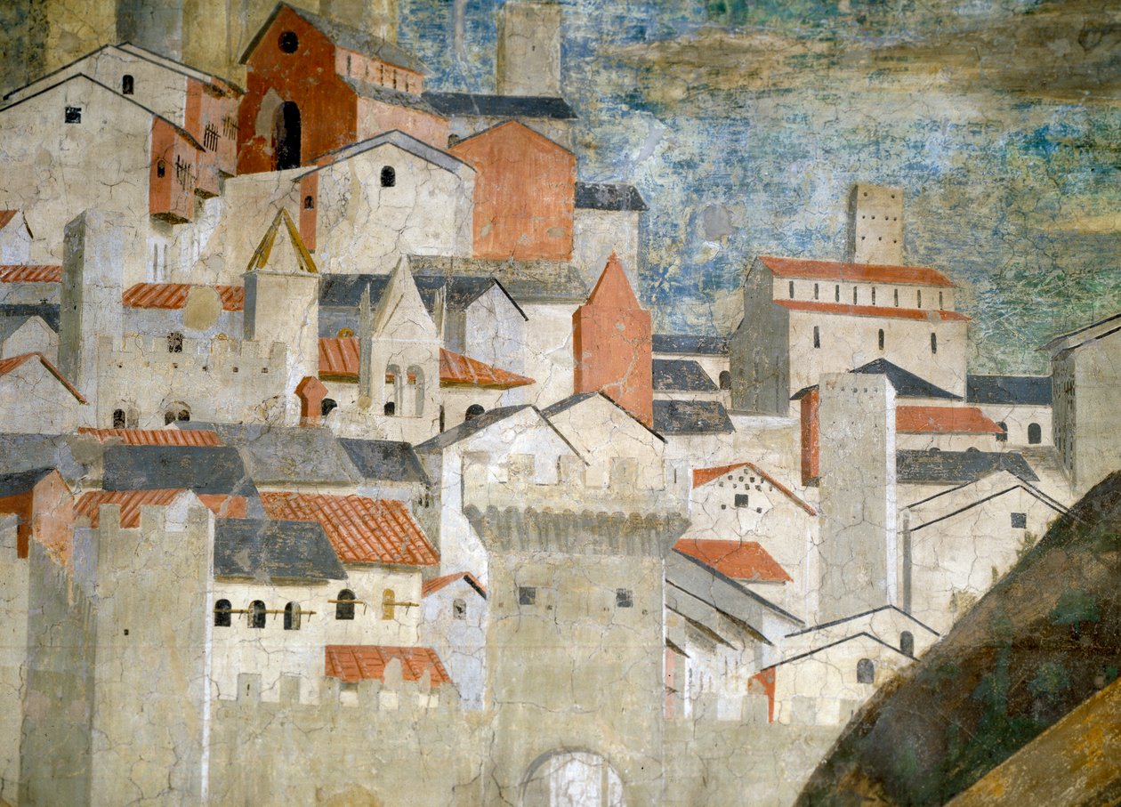 Detail of The Queen of Sheba Adoring the Bridge Made of the Wood of the True Cross by Piero della Francesca