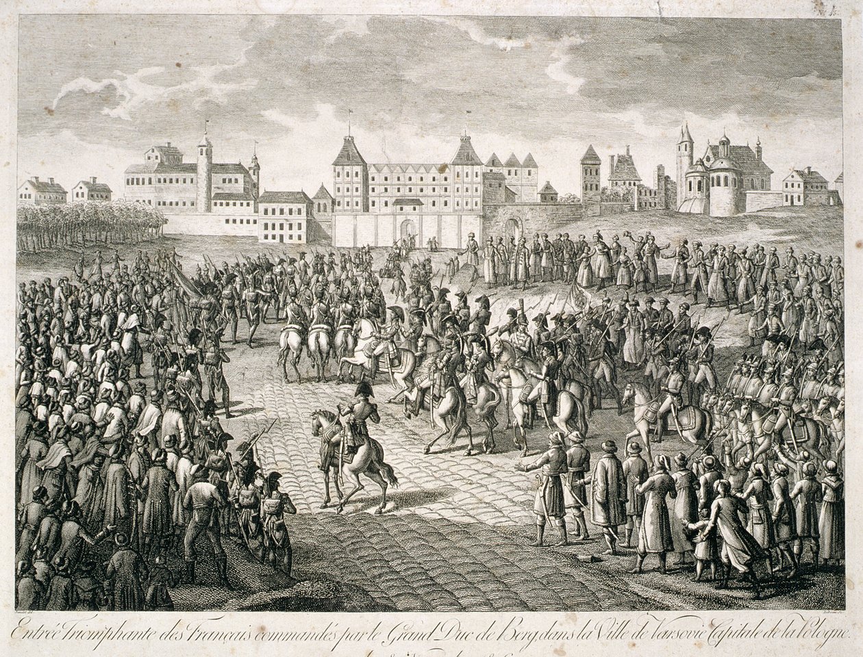 Triumphant Entry of the French into Warsaw in 1806 under the Command of Grand Duke Berg, 1810 by Pierre Adrien Le Beau