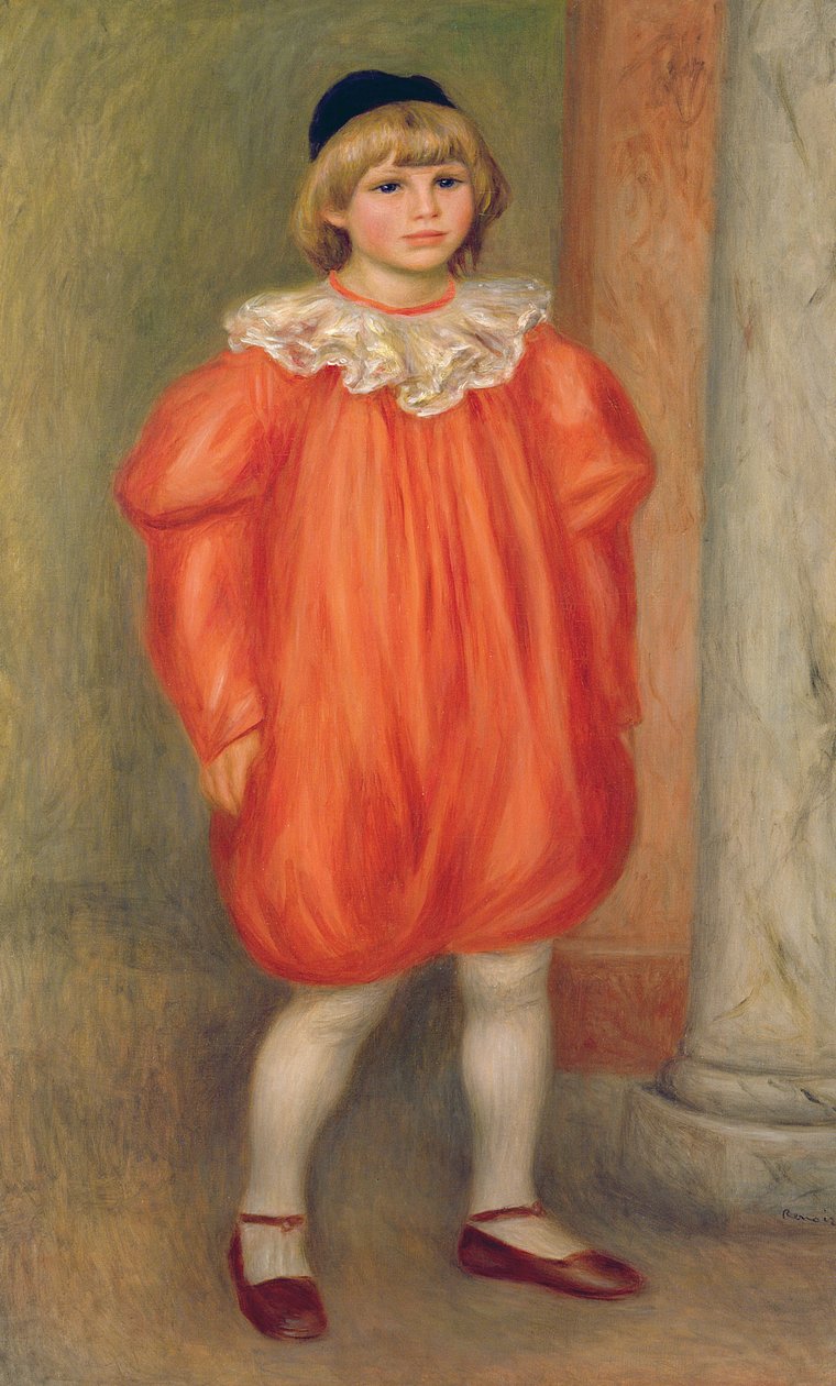 Claude Renoir in a Clown Costume by Pierre Auguste Renoir