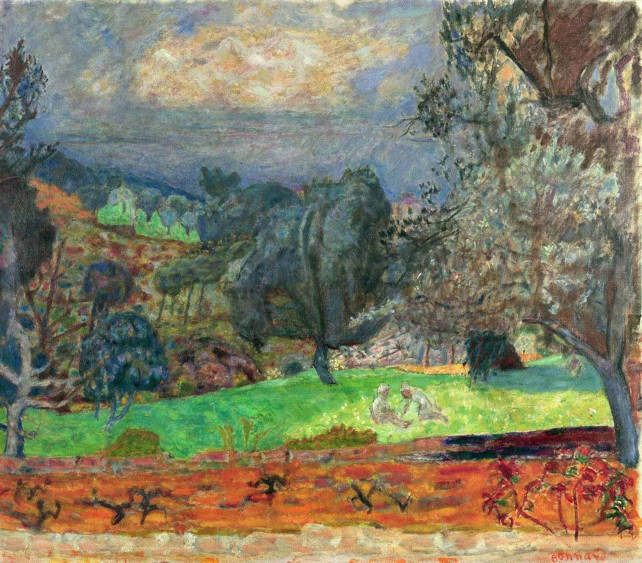 Landscape with Setting Sun by Pierre Bonnard