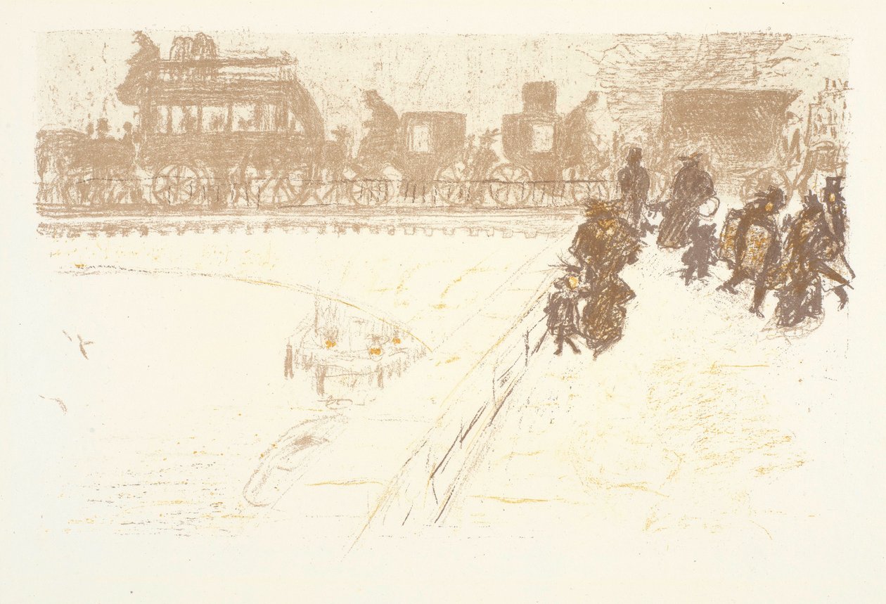 The Bridge, Lithograph from the Series Some Aspects of Life in Paris by Pierre Bonnard