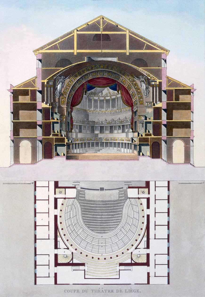 Cross section of Liege Theatre, Belgium, from 