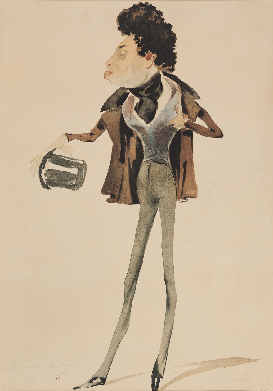 Caricature of Alexander Dumas Pere by Pierre Luc Charles Ciceri