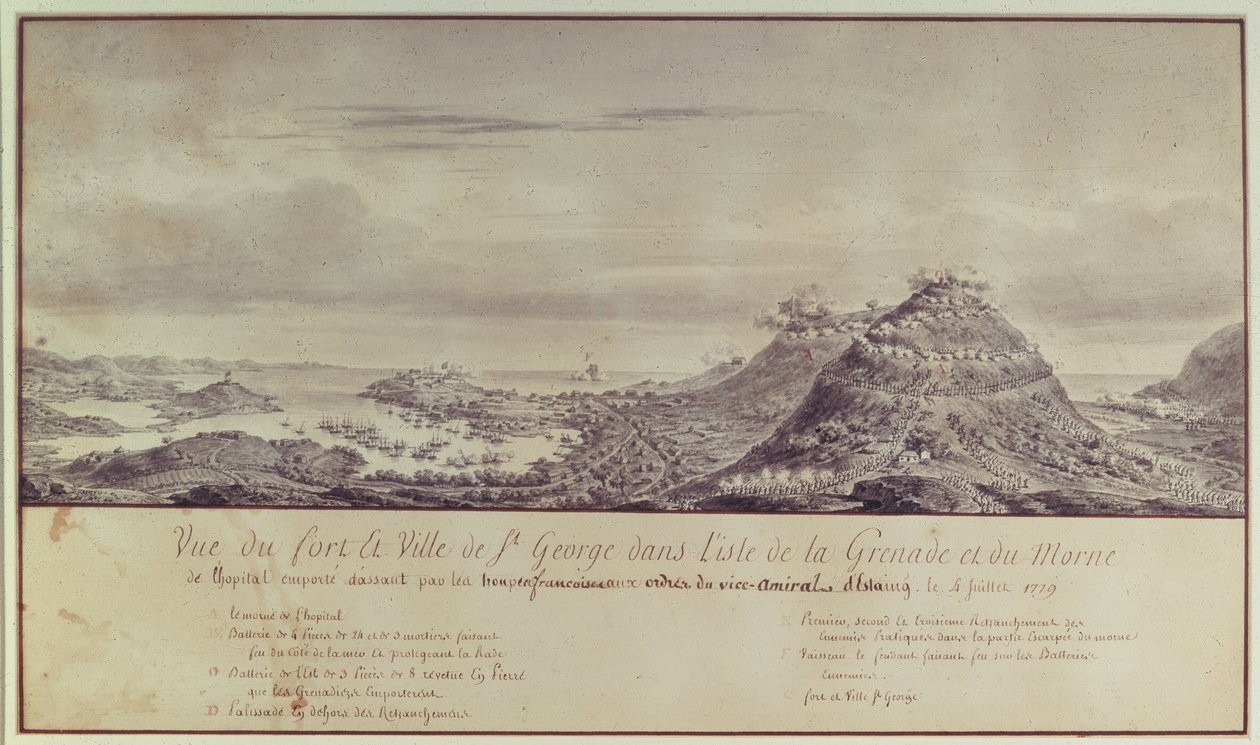 The French Capture Grenada, 1779 by Pierre Ozanne