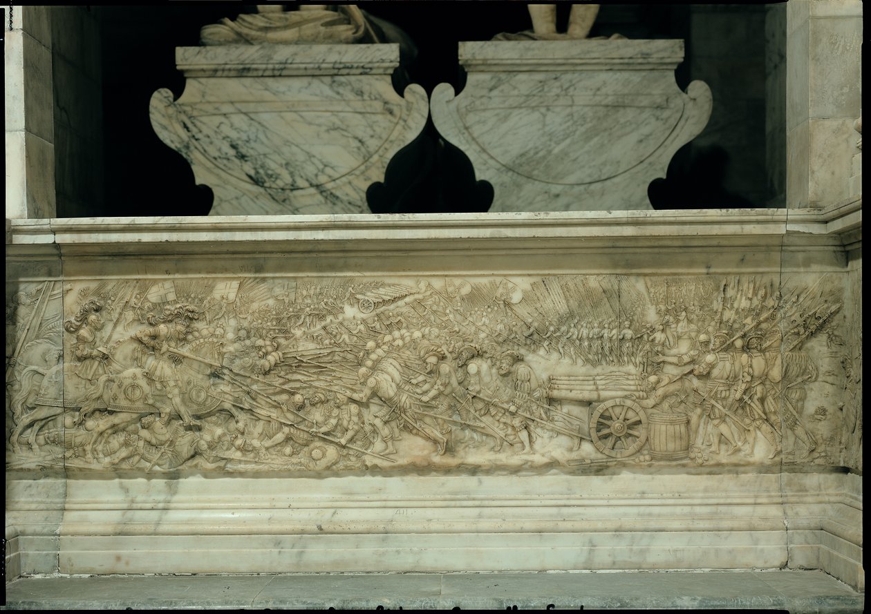 The Battle of Marignano in 1515, from the Tomb of Francois I and Claude of France, Duchess of Brittany by Pierre Bontemps