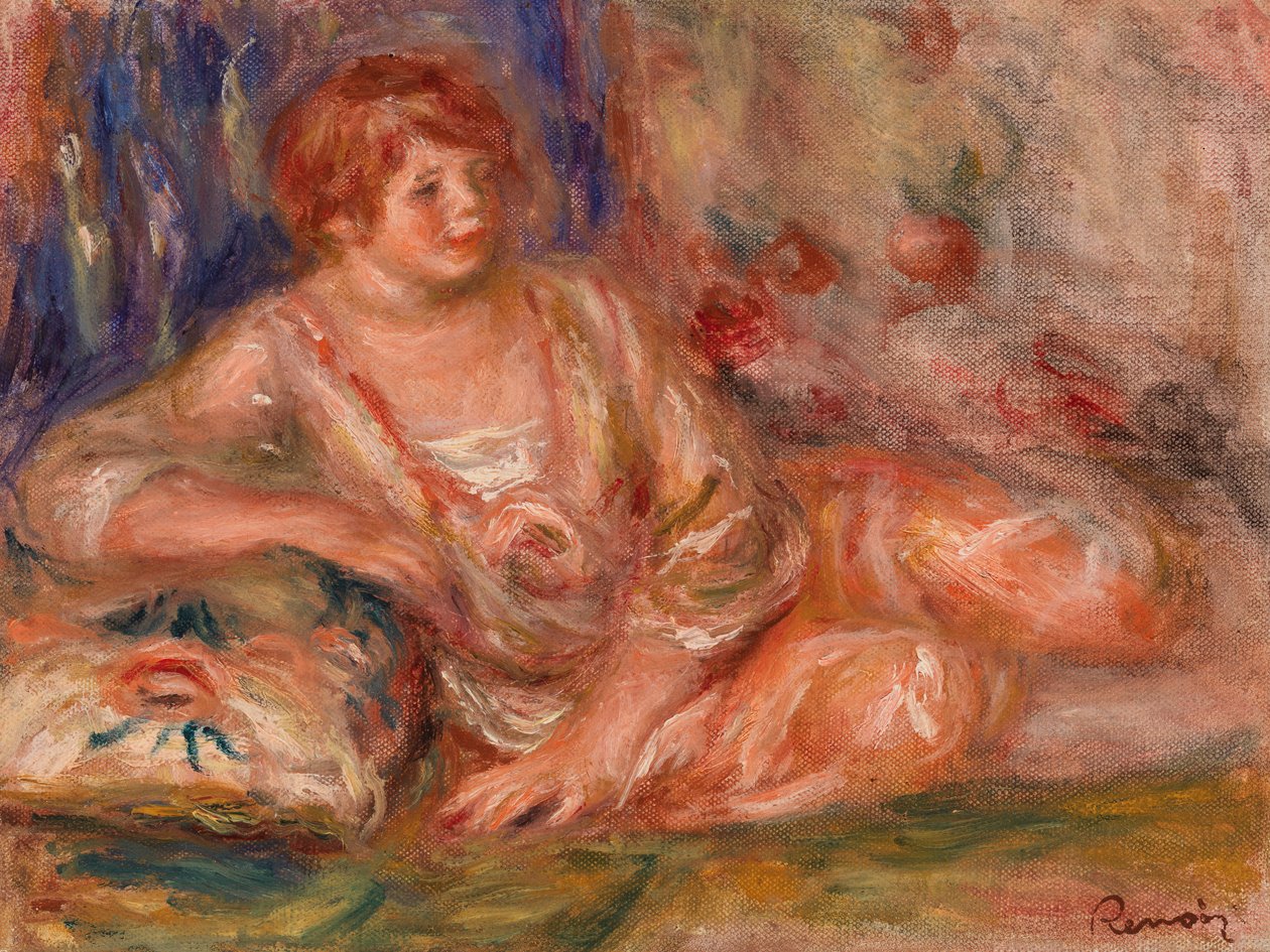 Andrée in Pink, Reclining by Pierre-Auguste Renoir