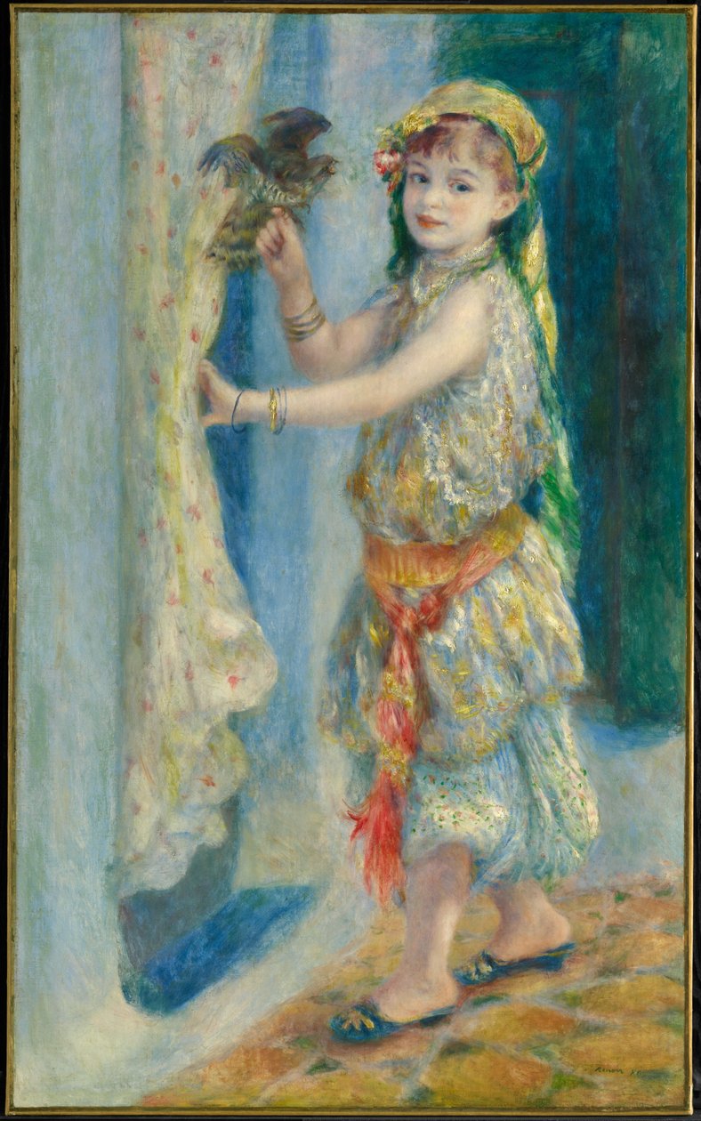 Child with a Bird (Mademoiselle Fleury in Algerian Costume) by Pierre-Auguste Renoir