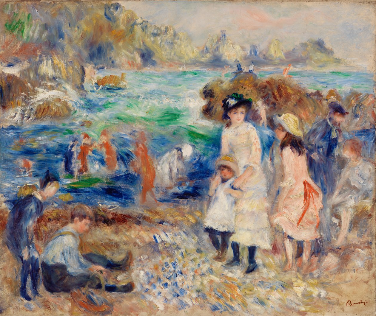 Children on the Seashore, Guernsey by Pierre-Auguste Renoir