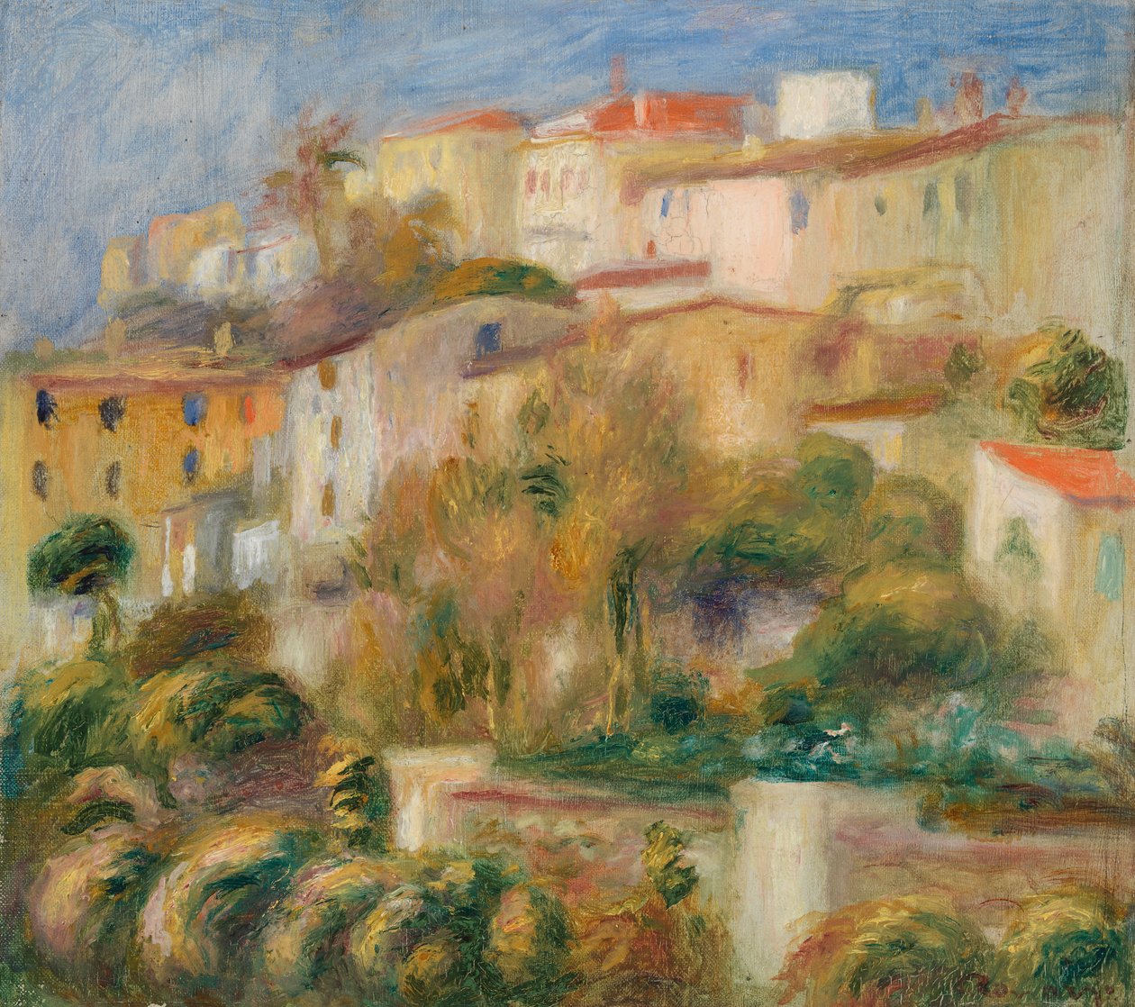 Houses on a Hill by Pierre-Auguste Renoir