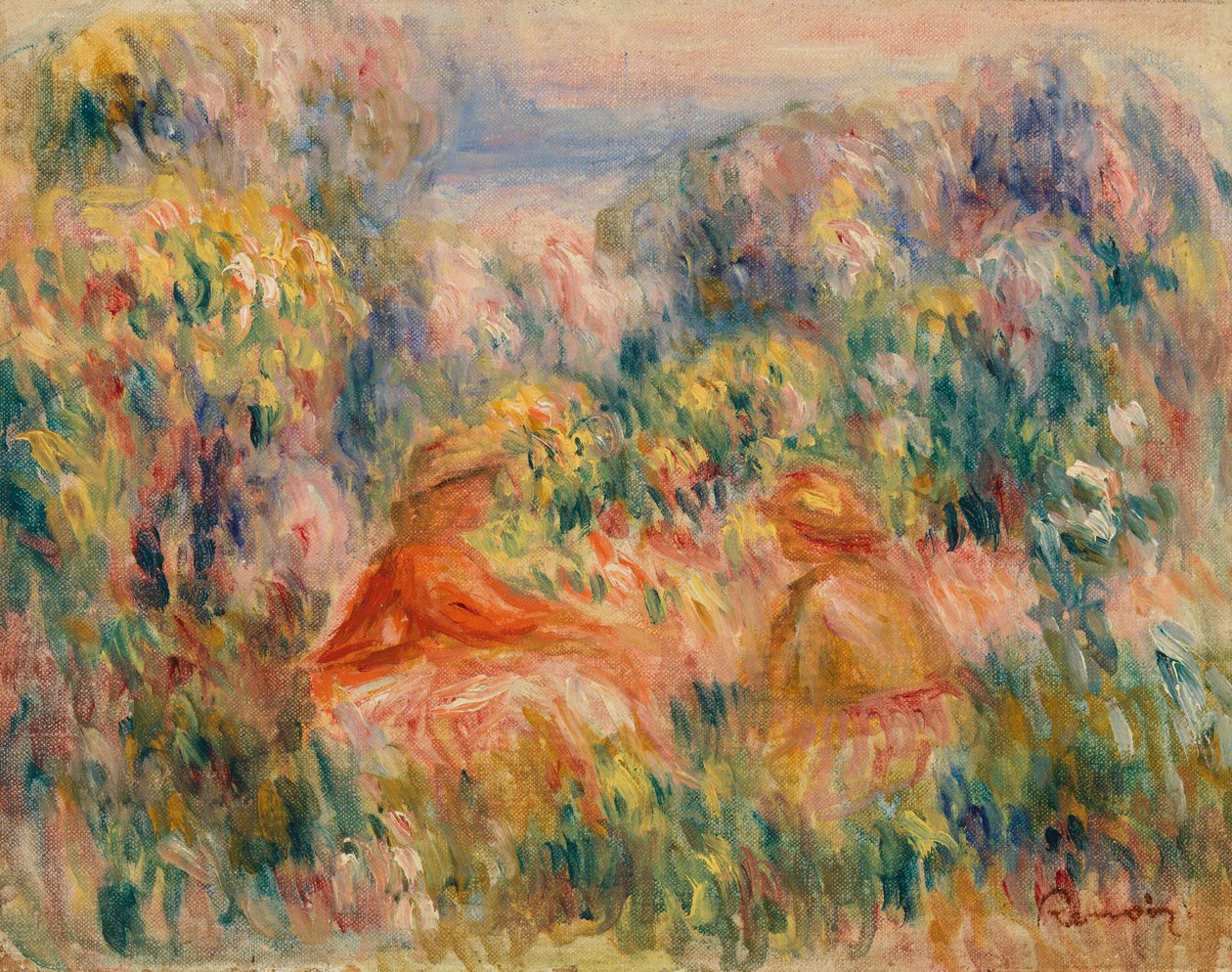 Two Women in a Landscape by Pierre-Auguste Renoir