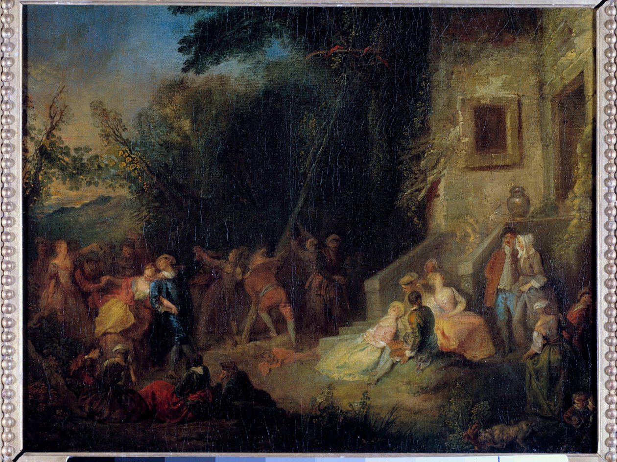 May Planting, a Traditional Fete of Planting a Tree in May. 18th Century by Pierre Antoine (attr. to) Quillard