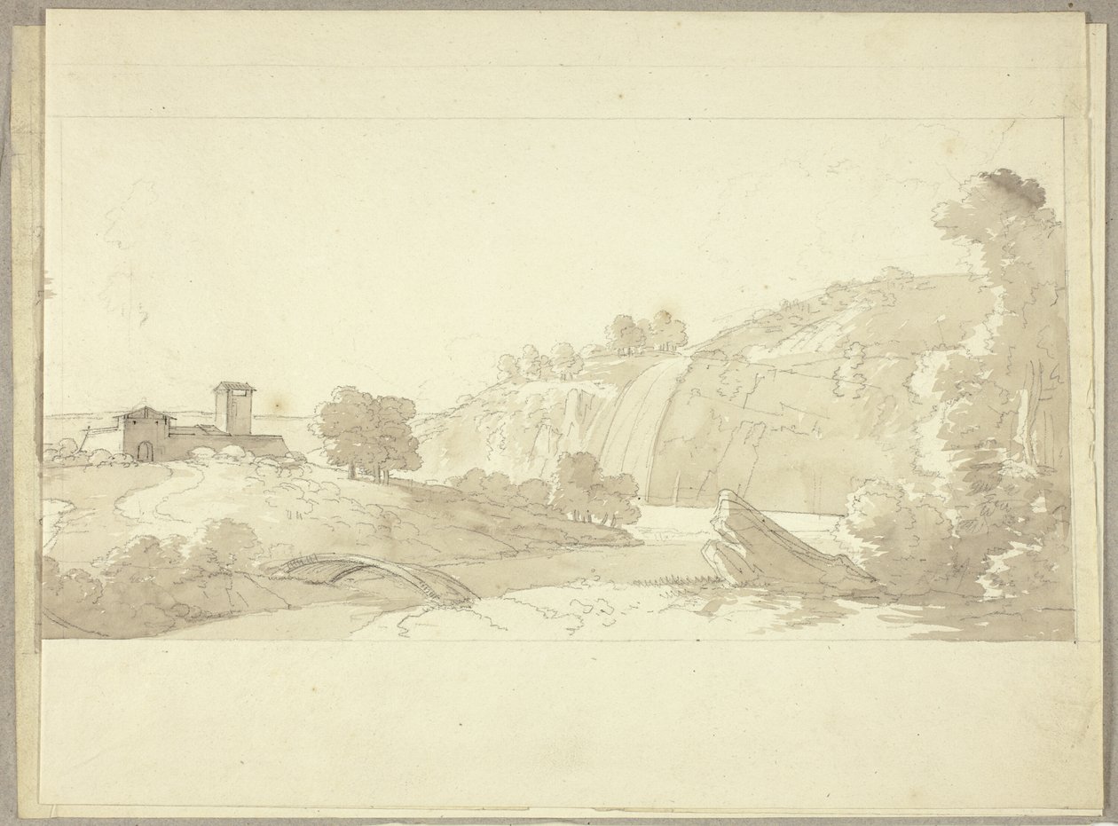 Panoramic Italian Landscape by Pierre Antoine Mongin