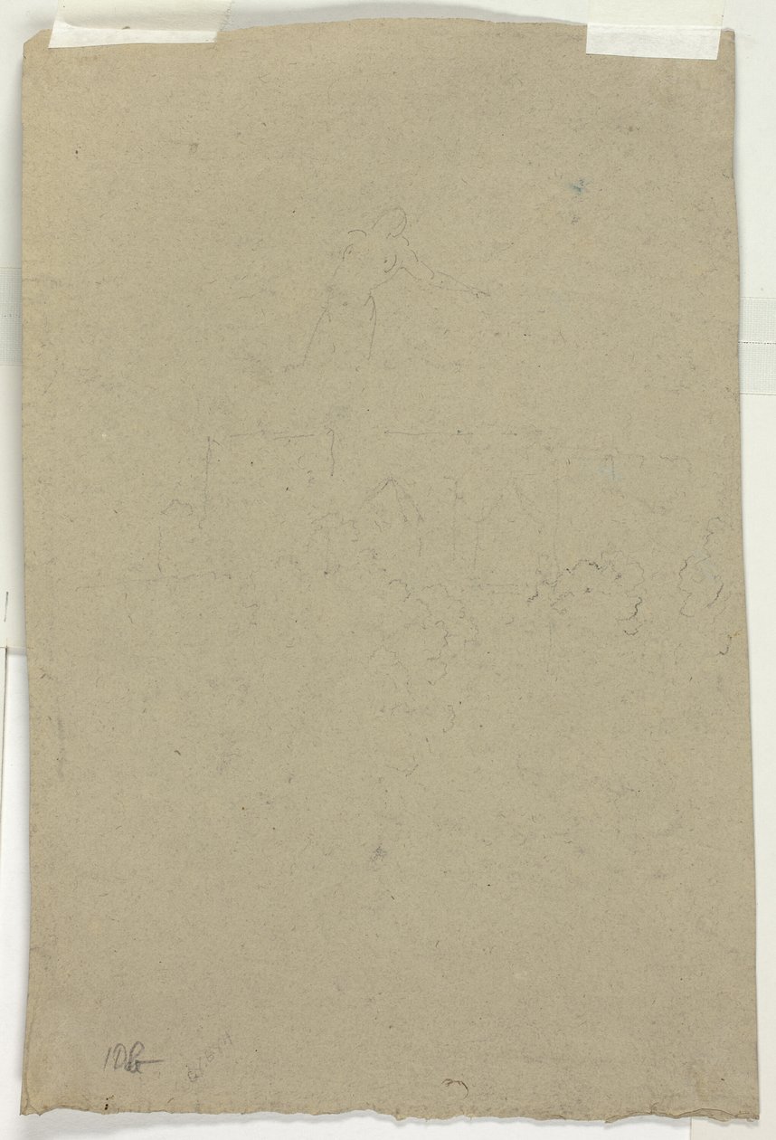 Sketch of Treetops and Figure by Pierre Antoine Mongin