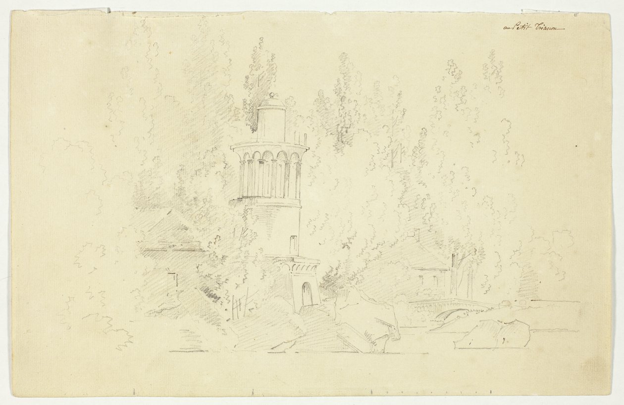 View of the Park at Versailles: Petit Trianon by Pierre Antoine Mongin