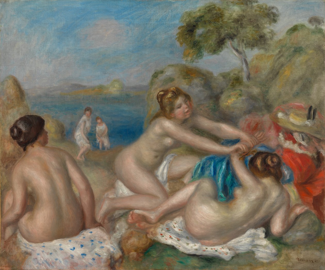 Bathers Playing with a Crab, c. 1897 by Pierre Auguste Renoir