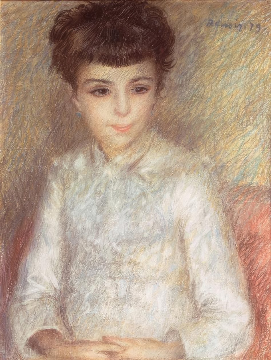 Portrait of a Young Girl with Brown Hair by Pierre Auguste Renoir