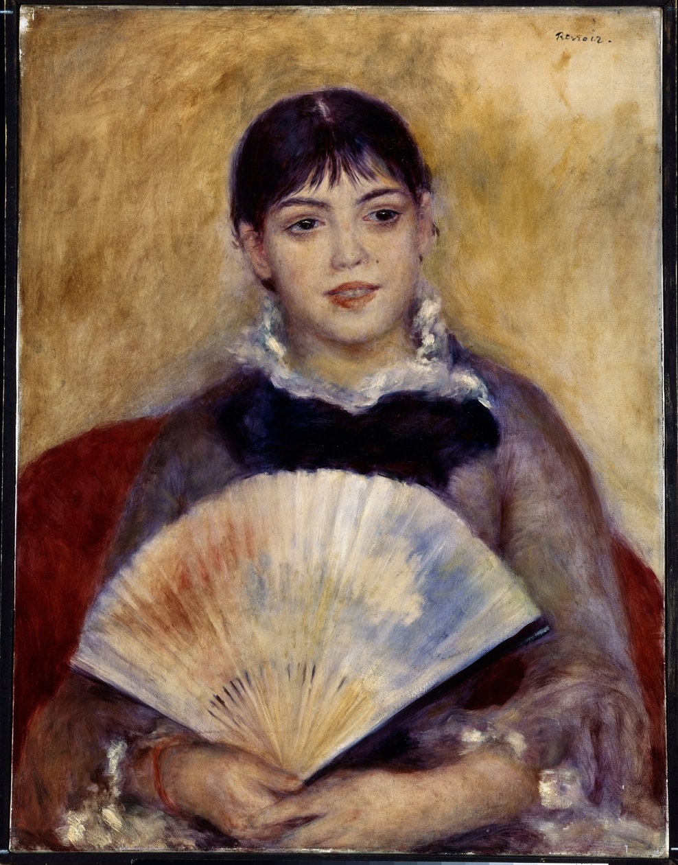 Girl with a Fan (Alphonsine Fournaise) by Pierre-Auguste Renoir