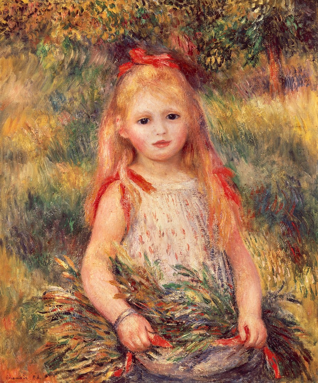 Girl with Sheaf of Corn by Pierre Auguste Renoir