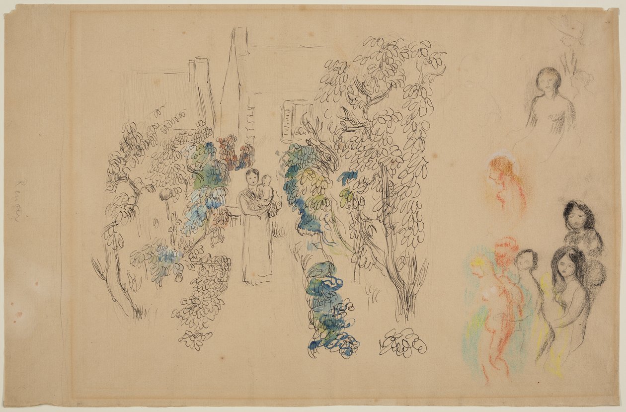 Landscape and Figures by Pierre Auguste Renoir