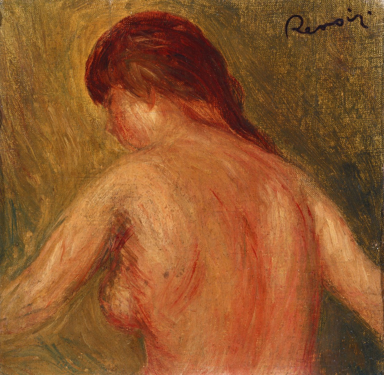 Nude Female Torso, from the Back by Pierre Auguste Renoir
