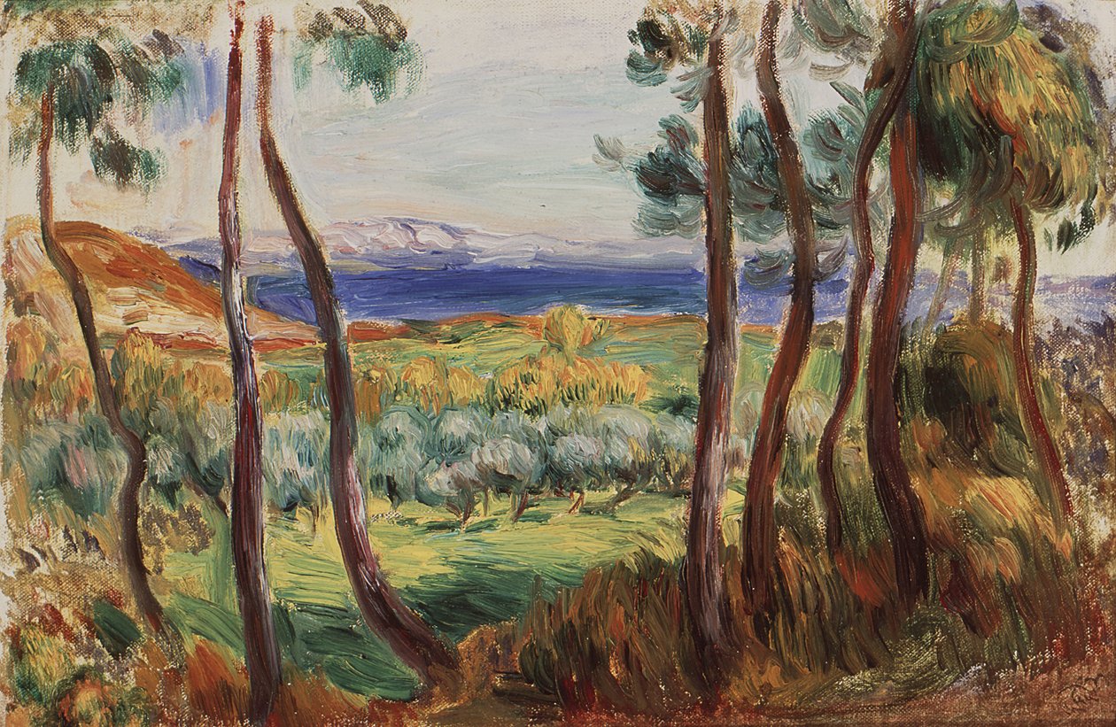 Pines Near Cagnes, c. 1910 by Pierre Auguste Renoir