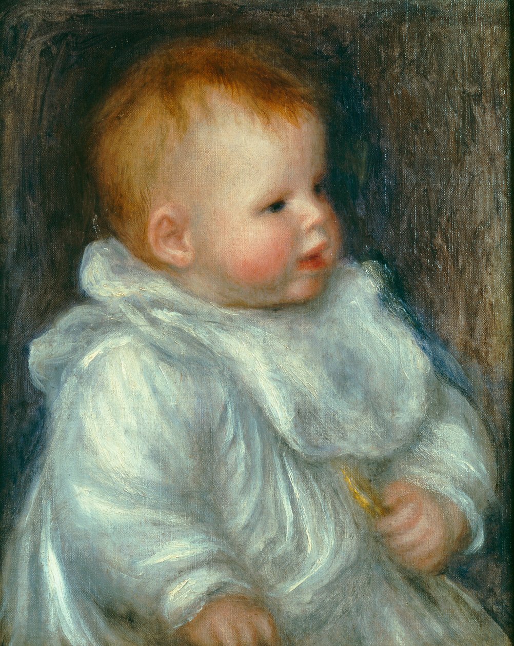 Portrait of Coco Against a Blue Background by Pierre Auguste Renoir