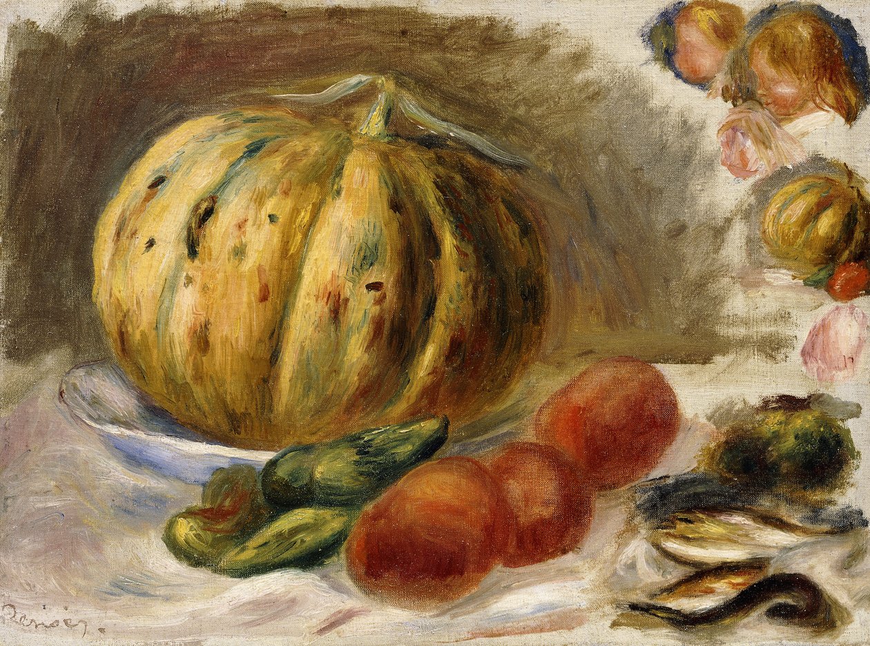 Still Life with Melon and Tomatoes by Pierre Auguste Renoir