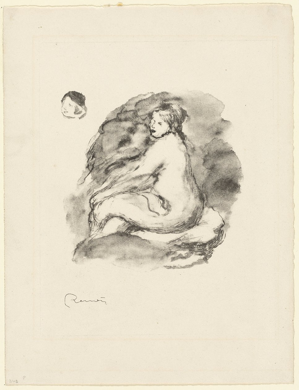 Study of a Seated Nude Woman, variant by Pierre Auguste Renoir