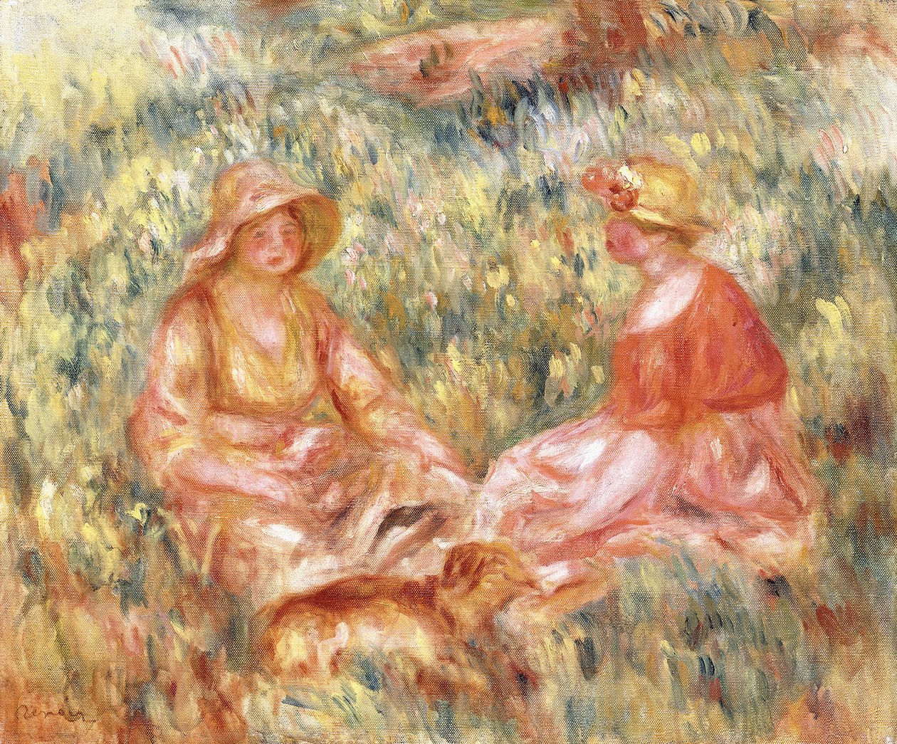 Two Women in the Grass by Pierre Auguste Renoir